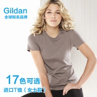 新款进口吉尔丹GILDAN76000L杰丹女士全棉圆领T恤修身打底衫