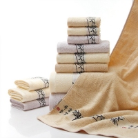 厂家直批竹纤维毛巾 加厚竹纤维毛巾礼品广告浴巾三件套