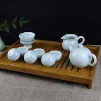 青瓷手工茶具10头套装整套特价 功夫茶茶具