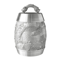 锡罐纯锡茶叶罐百福罐 大号金属锡罐锡器茶罐纯锡茶具