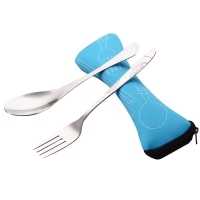 不锈钢餐具三件套 环保布袋便携筷子套装 促销定制赠送小礼品