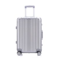 24寸品牌万向轮拉杆箱 学生旅行拉链密码箱 登机铝框行李箱定做