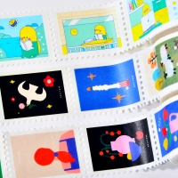 手帐和纸胶带定制小批量造景邮票图案特油手账贴纸来图定做
