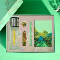 千里江山商务文具笔本保温杯礼品套装定制文创组合定制