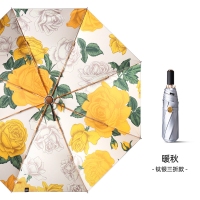 钛银遮阳折叠雨伞防晒紫外线太阳伞女晴雨两用伞定制广告