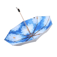 钛银遮阳折叠雨伞防晒紫外线太阳伞女晴雨两用伞定制广告