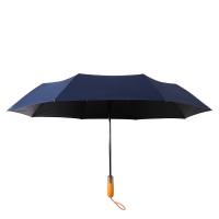 定制木手柄全自动雨伞三折晴雨两用复古商务广告伞刻字款折叠伞