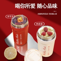 新款双饮菱形咖啡杯316不锈钢保温保冷随手杯便携车载汽车杯定制